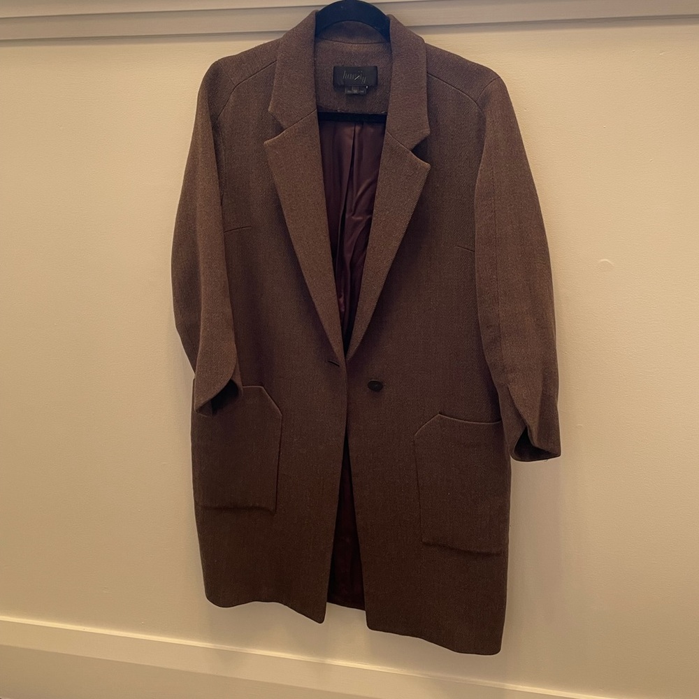 Hanii Y Mocha Brown Oversized Blazer Coat